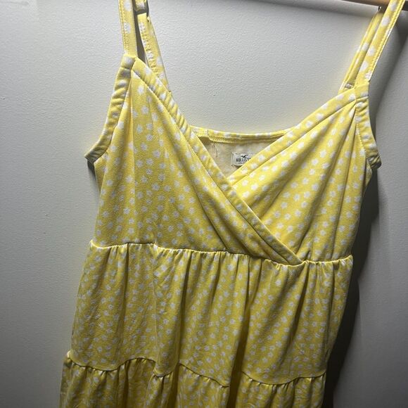 Hollister Women's Yellow White Polka Dot Tiered Cami Sundress Size S Regular - Picture 2 of 8